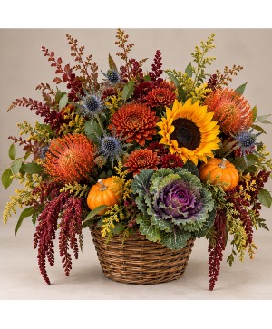 AUTUMN HARVEST FLORAL BASKET  