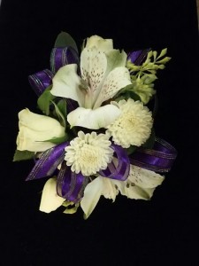 CR-10 Spray rose, alstromeria & Pom Mix Corsage-Wrist