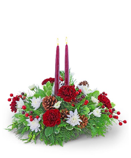 Cranberry Christmas Centerpiece Centerpiece