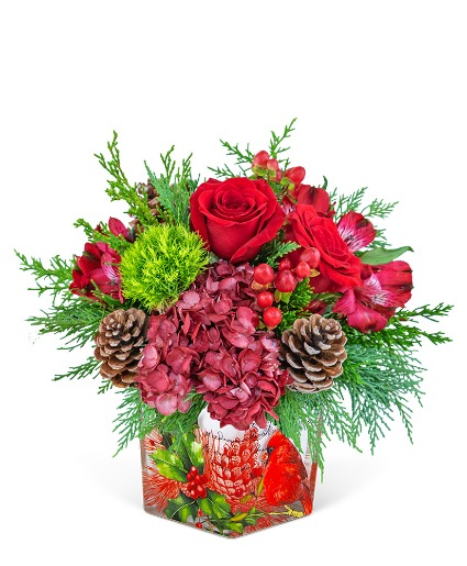 Cranberry Forest Cardinal Keepsake Arrangement