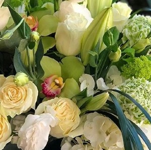 Creams Whites and Greens  Custom Vase Arrangement 