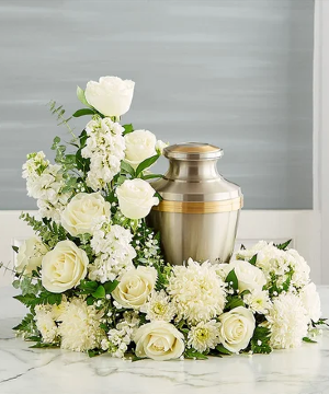 Cremation Wreath- All White 