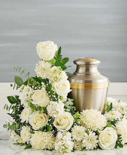 Cremation Wreath all White  sympathy 