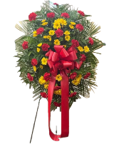 Crimson and straw Standing Spray