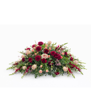 Crimson & Blush Garden Casket Spray 