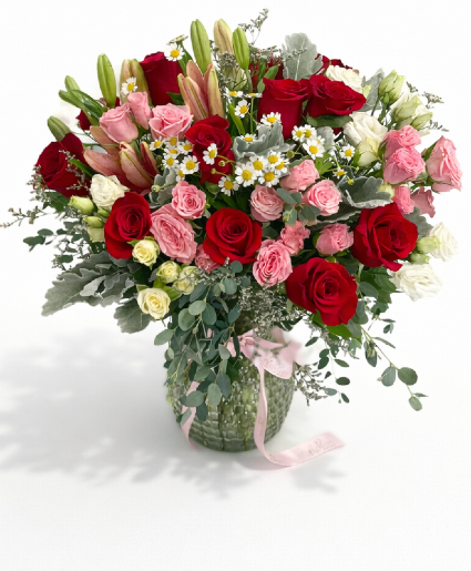 Crimson Blush Garden Floral Arrangement