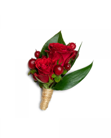 Crimson Boutonniere Corsage/Boutonniere