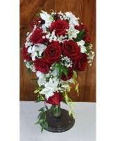 Crimson Cascade Bridal Bouquet