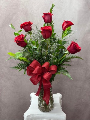 Crimson Charm  Rose Arrangement