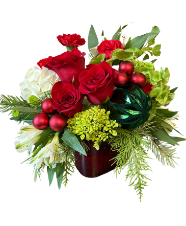 Crimson Cheer Flower Arrangement in Medina, NY | CREEKSIDE FLORAL AND DESIGN