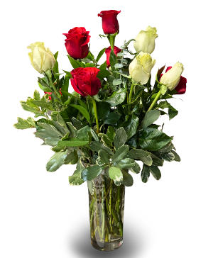 Crimson & Cream Romance Vase Arrangement 