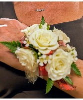 Crimson Fancy Wrist Corsage 