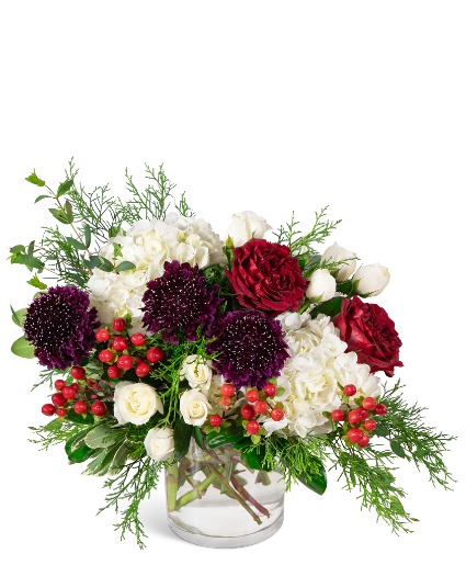 Crimson Frost Cashmere Flower Arrangement
