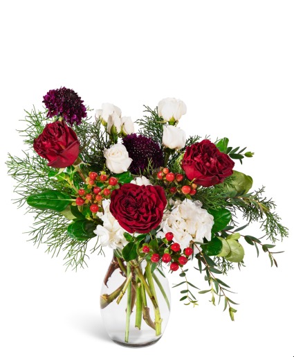 Crimson Frost Flower Arrangement
