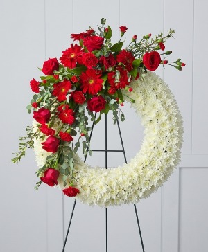 Crimson Grace Wreath Standing Spray 