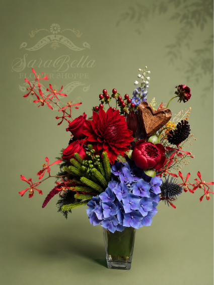 Crimson Harmony Vase Arrangement