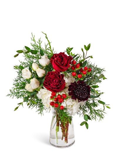 Crimson Lace Flower Arrangement