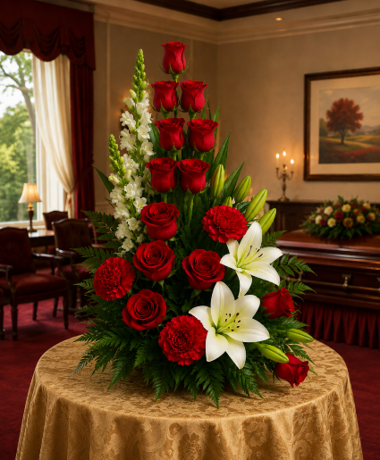 Crimson Lily Tribute Call Us for Faster Service & Daily Specials: (915) 303-8500 Text Us to Order Anytime: (915) 505-3708 Your trusted source for Flowers & Delivery in El Paso TX 