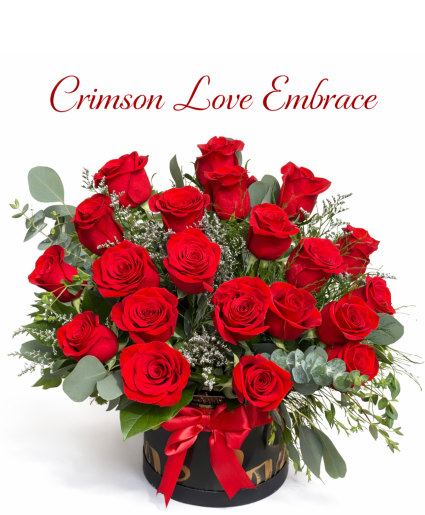 Crimson Love Embrace Floral Arrangement