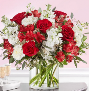 Crimson Love  Mixed Floral Arrangement