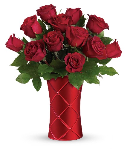 Crimson Luxury Satin Red Rose Arrangement  