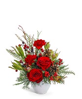 Crimson Pine Flower Arrangement