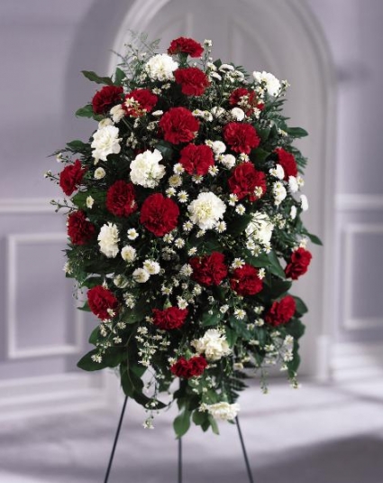 Crimson & White Standing Spray 