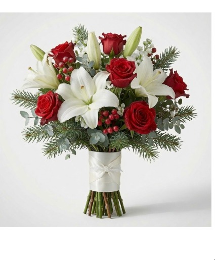 Crimson Winter Elegance Bridal Bouquet