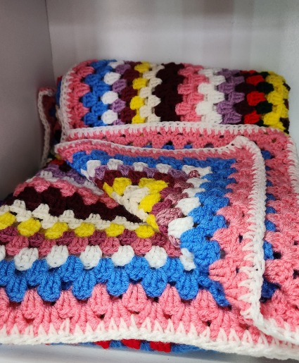 Crocheted 50 x 50" Blanket Handmade for Girl or Boy