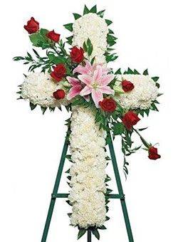 cross on stand funeral
