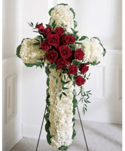 Cross Red Rose 
