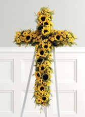CROSS STANDING SPRAY SUN FLOWERS 