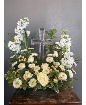 Cross with flowers  