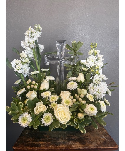 Cross with flowers  