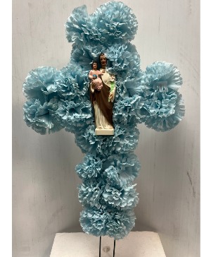 CROSS WITH RELIGIOUS STATUE IN STORE PRICE 