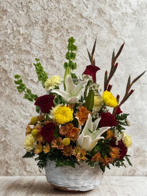 The Final Victory Memorial Basket Modern Sympathy Basket