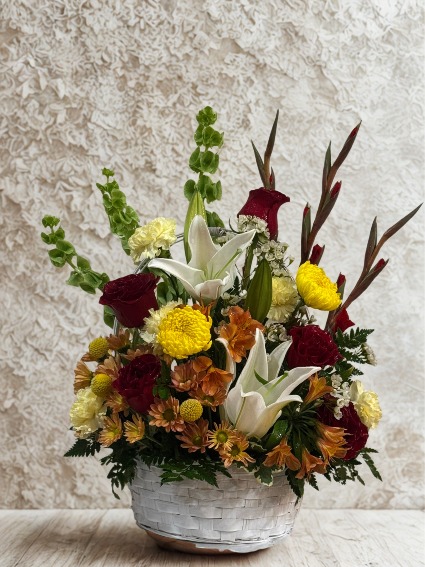 The Final Victory Memorial Basket Modern Sympathy Basket
