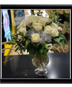 Crystal Blue Hydrangea  Arrangement 