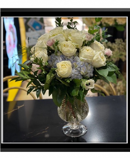 Crystal Blue Hydrangea  Arrangement 