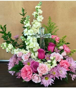 Crystal Cross Arrangement 