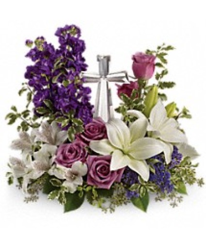 Crystal Cross Bouquet Sympathy