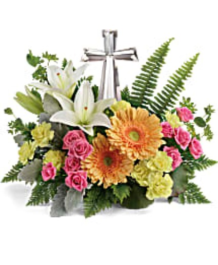 Crystal Cross Bouquet Sympathy
