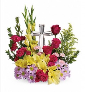 Crystal Cross Bouquet Sympathy  in Thibodaux, LA | BEAUTIFUL BLOOMS BY ASIA
