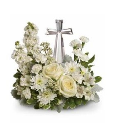 CRYSTAL CROSS CENTERPIECE Floral Design in Fitchburg, MA | LAST MINUTE GIFTS & FLOWERS