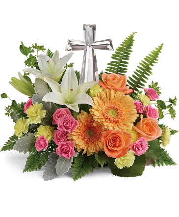 Crystal Cross Floral Arrangement KEEPSAKE in Jonesboro, AR | Blossom Events & Florist
