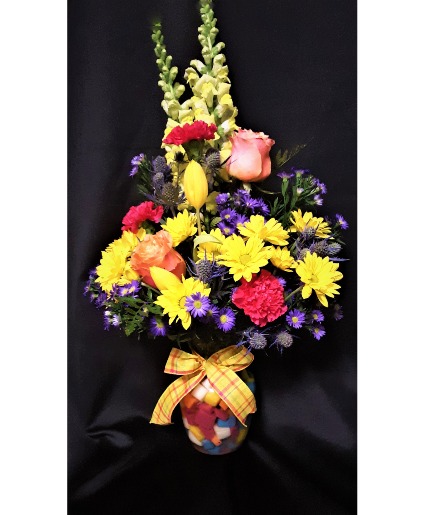 Cubes of color vase arrangement