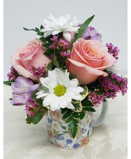 Cup of Summertime Love Floral in Ceramic Cup