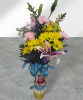 Cupcake Tower Flower Arrangement FHF-BD63 Fresh Flower Arrangement (Local Delivery Area Only)