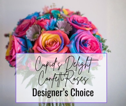 CUPID'S DELIGHT Confetti Roses  Designer's Choice Vase Arrangement