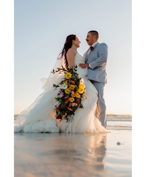 Custom Design Wedding Bouquet Shown in Silk